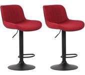 Set de 2 taburetes de bar lentini en tela rojo|negro
