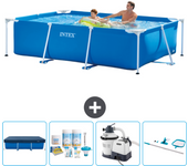 Paquete de piscina - intex - rectángulo - 260x160x65 cm + accesorios cb65