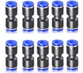 10 piezas de accesorios rectos azules de 10 mm de diámetro exterior (pu-10)