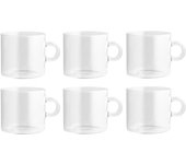 H&h 6 tazas de desayuno nuovola en vidrio borosilicato transparente cc 450.