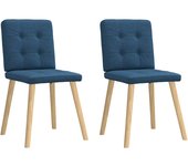 Pack 2 uds sillas de comedor | silla de cocina tela azul cfw71398