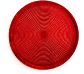 6x manteles individuales de polipropileno h&h con efecto purpurina color rojo cm 35