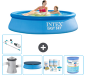 Paquete de piscina - intex - alrededor - 244x244x61 cm + accesorios a765
