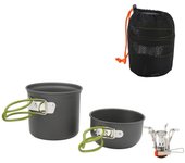 Juego de cocina para acampar, resistente y portátil, juego de ollas para actividades al aire libre (ma