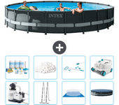 Paquete de piscina - intex - alrededor - 610x610x122 cm + accesorios a2916