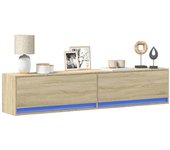 Mueble tv de pared con led roble sonoma 180x31x38 cm