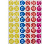 Etiquetas de descuento -30%/-70% ø 24mm 5 hojas - apli
