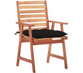Sillas comedor de jardín 3 uds madera maciza acacia y cojines