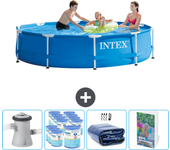Paquete de piscina - intex - alrededor - 305x305x76 cm + accesorios cb102