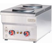 Romux® cocina industrial eléctrica 2 fuegos de 30x50 cm sobremesa vertical acero inox con regulador de temperatura y termopar | hornillo eléctrico