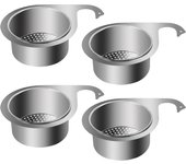 4 piezas de cesta de drenaje de fregadero de acero inoxidable, filtro de residuos de alimentos multifunción para fregadero de cocina y frutas limpias