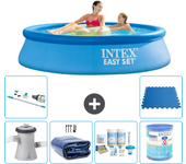 Paquete de piscina - intex - alrededor - 244x244x61 cm + accesorios a795