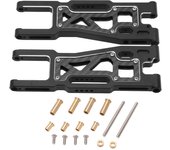 2 piezas de brazo oscilante trasero rc de aluminio y fibra de carbono de alta resistencia, brazo de suspensión trasera para coche rc, trineo 1/8 (negr