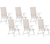 Beliani conjunto de 6 sillas de jardín catania metal beige