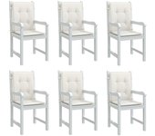 Cojines silla respaldo bajo 6 ud tela crema melange 100x50x4 cm v1147 100 x 50 x 4 cm / crema