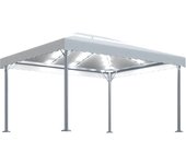 Cenador con tira de luces led aluminio crema 400x300 cm
