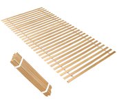 Somier de láminas con ruedas 2x con 28 láminas somier de láminas de álamo macizo 90x200cm rígido no regulable
