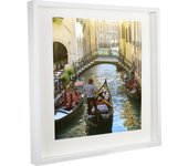 Bd art 50x50 cm box 3d marco de fotos profundo con paspartu 40x40 cm, color blanco