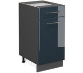 Vicco mueble bajo de cocina fame-line, azul oscuro alto brillo, 40 cm sin encimera
