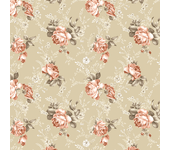 Papel pintado floral rosa café
