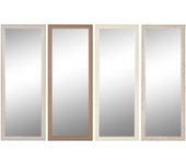 Espejo de pared home esprit blanco marrón beige gris cristal poliestireno 36 x 2 x 95,5 cm (4 unidades)