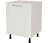 Mueble de cocina bajo con 1 puerta en gris cream y blanco mate. 85 cm(alto)60 cm(ancho)60