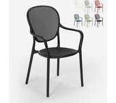 Silla de comedor moderna para bar, restaurante y cocina al aire libre en polipropileno clara