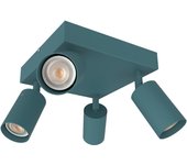 Lumicom | form q lámpara de techo, 4x gu10, max 33w, metal, azul mediterráneo, 40x40cm