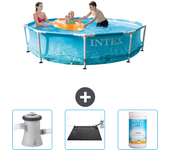Paquete de piscina - intex - alrededor - 305x305x76 cm + accesorios cb80
