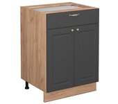 Vicco mueble bajo de cocina fame-line, antracita-oro, 60 cm con cajón, sin encimera