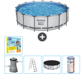 Paquete de piscina - bestway - alrededor - 488x488x122 cm + accesorios cb33