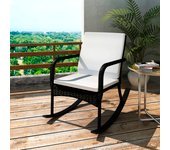 Maison exclusive - silla mecedora de jardín ratán sintético negro