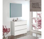 Conjunto de baño balder 3 cajones con lavabo y espejo 80x40 cm smoky