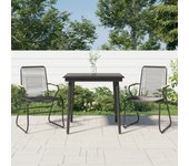 Juego de comedor de jardín 3 piezas，conjunto de comedor de exterior，conjunto de jardín ratán pvc negro cfw327504