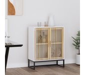 Aparador | aparador de comedor | armario de cocina de madera contrachapada blanco 60x30x75 cm cfw63331