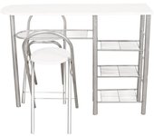 Tabla office blanca + 2 taburetes blanco
