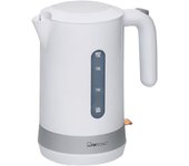 Hervidor agua eléctrico, 1,8 l, sin bpa, resistencia oculta, inalámbrico, apagado automático, clatronic, blanco, 2200, wk 3452