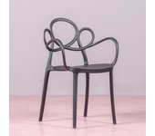 Silla de diseño con brazos apta para exterior - dream - nest dream - negro