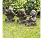 Estatuas monje de la sabidurí­a con pátina marrón envejecido 40 cm