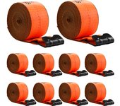 Vevor correas cabrestante 4x30, gancho plano, paquete 10 resistentes, ruptura 18,000 lb, sujeción carga, para camiones, remolques, granjas, rescates