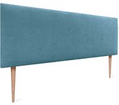 Dhome cabecero de tela aqualine liso y con patas cabeceros cabezal tapizado cama lujo (tela turquesa, 110cm (camas 80/90/105))