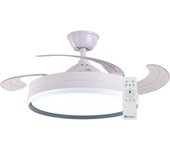 Ventilador de techo retráctil kastos con luz led cct 36w, motor dc silencioso y mando