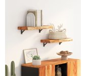 Maison exclusive - estante pared rectangular madera acacia borde vivo 60x30x3,8 cm