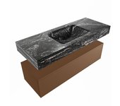 Mondiaz alan-dlux 120cm mueble de baño rust 1 cajón. con lavabo cloud centro sin orificios color lava