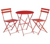 Mesa plegable roja de acero lacado bolero 600mm. redonda gh560