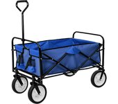 Carro de transporte plegable e impermeable, carro de jardín con ruedas delanteras de 360°, remolque de mano, carretilla de mano máx. capacidad 80 kg