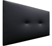 Dhome cabecero de polipiel liso con botones tapizado de alta gama cabezal lujo cama dormitorio moderno acolchado (negro, 105cm)