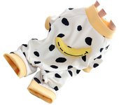Ropa de invierno para perros, moderna, bonita, de 4 patas, cálida, cómoda, suave, lavable, pijama para cachorros para interior (banana tridime