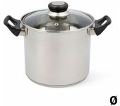 Olla con tapa de cristal quid habitat acero inoxidable 20 cm