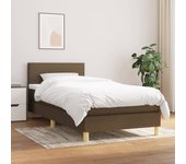 Cama box spring con colchón tela marrón oscuro 100x200 cm v1006 100 x 200 cm / marrón